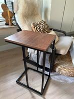 Bijzettafeltje/laptoptafel zwart frame, Ophalen, Zo goed als nieuw, 25 tot 50 cm, Rond