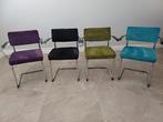 Set van 4 gekleurde eettafelstoelen, Huis en Inrichting, Stoelen, Ophalen of Verzenden, Zo goed als nieuw, Vier