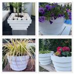 NIEUWE witte bloempot plantenbak Fiberstone Jan Des Bouvrie, Tuin en Terras, Bloempotten, Pottery, Kunststof, 40 cm of meer, Nieuw