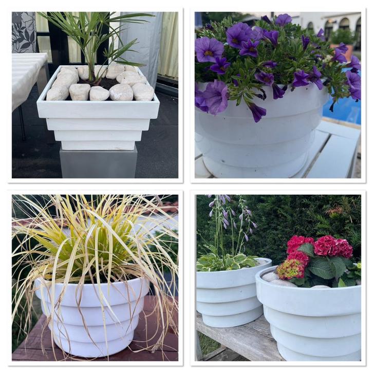 NIEUWE witte bloempot plantenbak Fiberstone Jan Des Bouvrie, Tuin en Terras, Bloempotten, Nieuw, Kunststof, Binnen, Balkon, Tuin