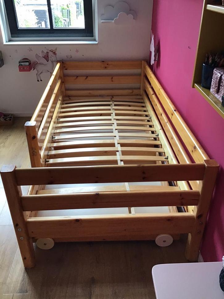 Flexa Kinderbed met veiligheidsrail en lades, Kinderen en Baby's, Kinderkamer | Bedden, Zo goed als nieuw, 180 cm of meer, 85 tot 100 cm