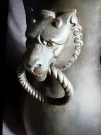 Tinnen Vaas met Leeuwenkoppen - Gemerkt, Antiek en Kunst, Antiek | Tin, Ophalen of Verzenden