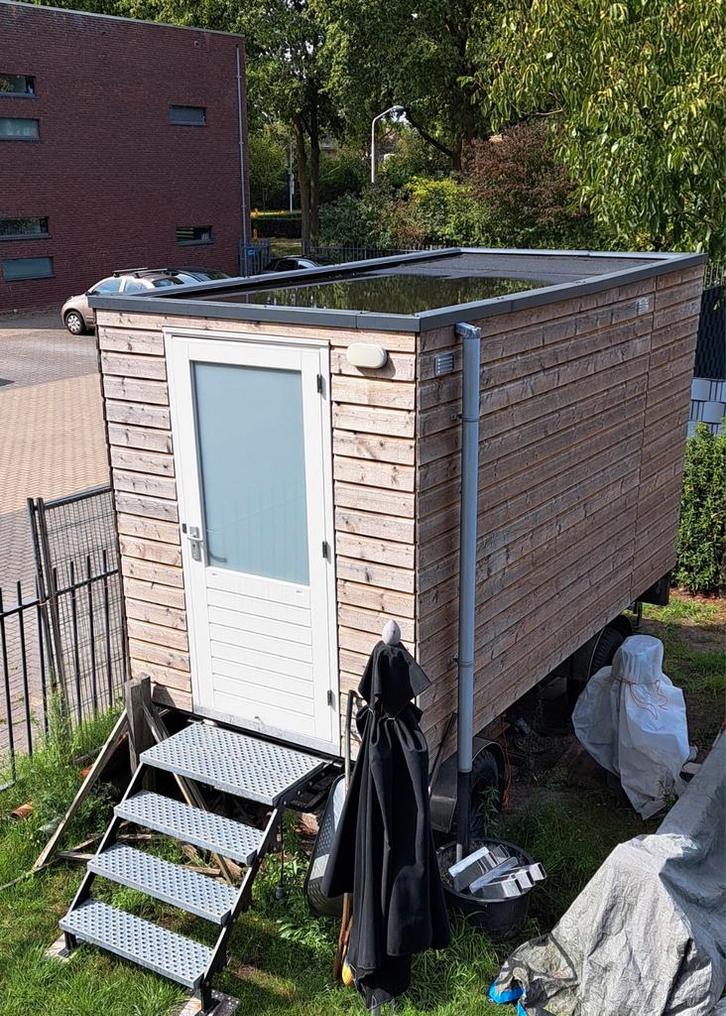 Bouwkeet, tuinberging op platte kar, Doe-het-zelf en Verbouw, Overige Doe-het-zelf en Verbouw, Zo goed als nieuw, Ophalen