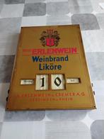 Antieke reclame kalender, Weinbrand Liköre, Ophalen of Verzenden, Zo goed als nieuw, Reclamebord