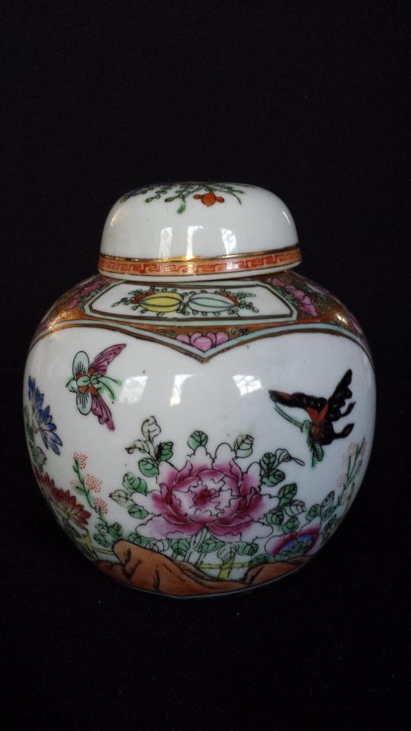 Sierlijke Chinese THEEDOOS / Porseleinen GEMBERPOT, Gemerkt, Verzamelen, Porselein, Kristal en Bestek, Gebruikt, Overige typen