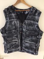 Leren bikervest Dirty 12 route 66 Grijs/blauw nubuck, Motoren, Kleding | Motorkleding, Ophalen of Verzenden, Nieuw zonder kaartje