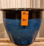 Grote bloempot   37 cm   GROEN  of  BLAUW, Rond, Zo goed als nieuw, Ophalen, 25 tot 40 cm