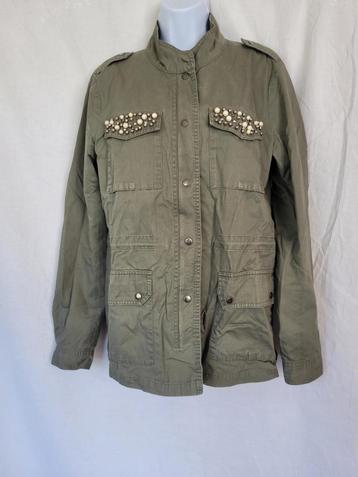 Stoer groen damesjack met kralen en studs mt L merk Only beschikbaar voor biedingen