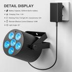 DJLicht 6x6W RGBWAUV met accu en afstandsbediening ronde par, ., Nieuw, Ophalen of Verzenden, .