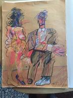 anton martineau pastel groot, Antiek en Kunst, Ophalen of Verzenden