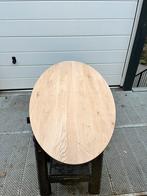 Ovale eettafel 160x90x3 verjongd eiken rustiek, Huis en Inrichting, Tafels | Eettafels, Ophalen, Ovale tafel eiken verjongd massief eiken rustiek