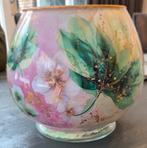 Decoupage vaas roze bol vorm, Overige kleuren, Ophalen of Verzenden, Minder dan 50 cm, Glas