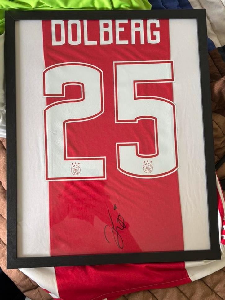 Ajax thyis dolberg gesigneerd thuis shirt met video bewijs, Verzamelen, Sportartikelen en Voetbal, Zo goed als nieuw, Shirt, Ajax