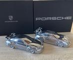 2 x Porsche GT3 + GT3RS  chroom aluminium paperweight, Hobby en Vrije tijd, Modelauto's | 1:43, Ophalen of Verzenden, Nieuw, Auto