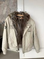 Di Biagi leren pilotenjack met bontvoering - Maat 50, Ophalen of Verzenden, Gedragen, Maat 48/50 (M), Beige