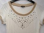 Caroline Biss room wit shirt + gouden randen/studs S 46186, Kleding | Dames, T-shirts, ., Wit, Ophalen of Verzenden, Zo goed als nieuw
