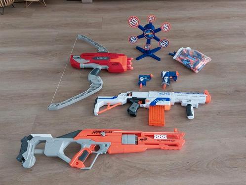 Hele set Nerf, met pijltjes en target, Kinderen en Baby's, Speelgoed | Buiten | Actiespeelgoed, Gebruikt, Ophalen
