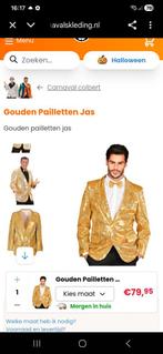 Gouden Pailletten Blazer - Nieuw in Verpakking!, Kleding | Heren, Kostuums en Colberts, Geel, Ophalen of Verzenden, Blue, Maat 56/58 (XL)