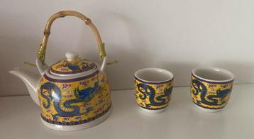 Chinese Porselein theepot Jingdezhene Draak Set met kopjes beschikbaar voor biedingen