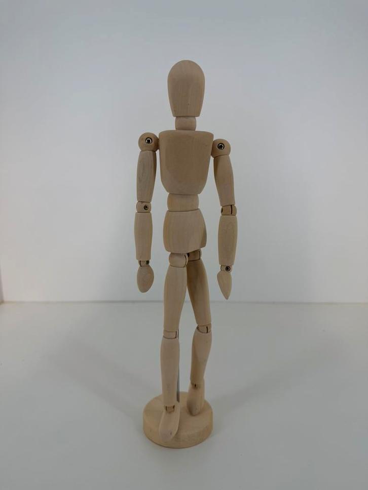 Houten tekenpop – 33 cm, Hobby en Vrije tijd, Tekenen, Zo goed als nieuw, Ophalen of Verzenden