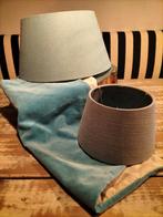 Trio Turkoois: Lampenkap 1 & 2 & Kus-Hoes, Huis en Inrichting, Lampen | Lampenkappen, Ophalen, Zo goed als nieuw, Rond, 25 tot 50 cm