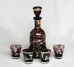 Venetiaanse Purpere Karaf met een Florale Zilveren Overlay, Antiek en Kunst, Antiek | Glas en Kristal, Ophalen of Verzenden