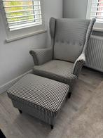 Strandmon fauteuil en hocker / poef, Huis en Inrichting, Ophalen, Hout, Studio Larilo, 75 tot 100 cm