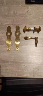 Messing paddestoel deurknopset en messing enkel deurklink, Ophalen, Gebruikt, Koper of Messing, Klink of Kruk