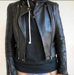 Zara Trafaluc black leather biker jacket M, Maat 38/40 (M), Ophalen of Verzenden, Gedragen, Zara