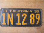 California 1935 nummerplaat kentekenplaten nummerplaten USA, Verzamelen, Overige Verzamelen, Gebruikt, Ophalen of Verzenden