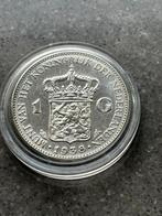 Zilveren gulden. 1938. Wilhelmina, Ophalen of Verzenden, Koningin Wilhelmina, 1 gulden