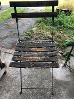 Bistro Set: dichte ijzeren tafel en 2 ijzeren stoelen., Overige materialen, Gebruikt, Tuinset, Eettafel