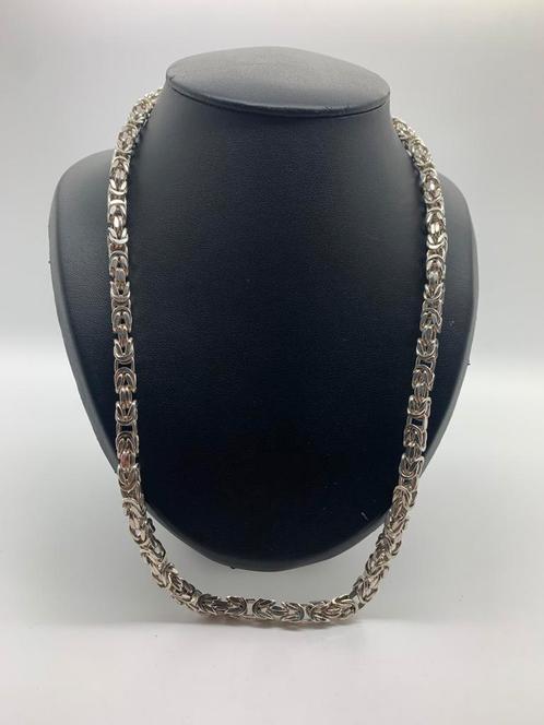 V123 Prachtige zilveren koningsketting 64 x 0,7 cm, Sieraden, Tassen en Uiterlijk, Kettingen, Zilver, Zilver, Ophalen of Verzenden
