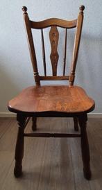 Antieke houten stoel, Gebruikt, Bruin, Eén, Hout