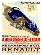1934 Renault advertisement Race automobile car advertisement, Verzenden, Nieuw, Overige typen
