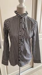 Blouse Grijs wit gestreept van WE maat 38 met roezel, WE, Zo goed als nieuw, Grijs, Ophalen