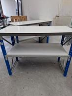 2x werkbank metaal met houten blad. L1.40m B70 cm H 1.05M, Doe-het-zelf en Verbouw, Werkbanken, Ophalen of Verzenden, Zo goed als nieuw