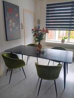 4 eetkamerstoelen groen, Huis en Inrichting, Stoelen, Ophalen, Overige kleuren, Zo goed als nieuw, Metaal