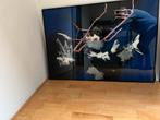 Schilderij op glas 100x70 cm, Ophalen, Zo goed als nieuw, Schilderij