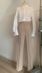 Josh V wijde pantalon broek beige zwart S/36, Kleding | Dames, Broeken en Pantalons, Verzenden, Beige, Zo goed als nieuw, Maat 36 (S)
