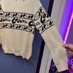 Les Coyotes de Paris ecru knitted trui zwarte tekst S 47701, ., Wit, Ophalen of Verzenden, Zo goed als nieuw