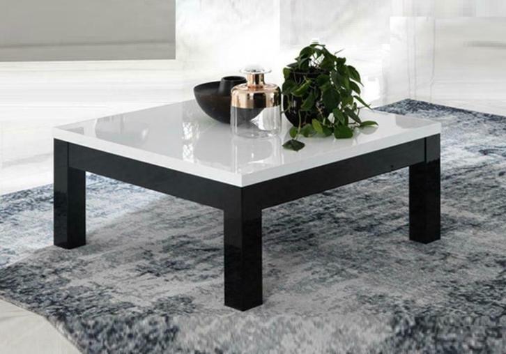 Salontafel vierkant hoogglans zwart-wit - marmer MDF SALE., Huis en Inrichting, Tafels | Salontafels, Nieuw, Minder dan 50 cm