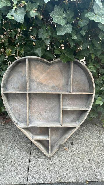 Houten wandbord hartvorm