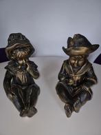 Bronzenkleurige  Beeldjes - Set van 2, Ophalen of Verzenden