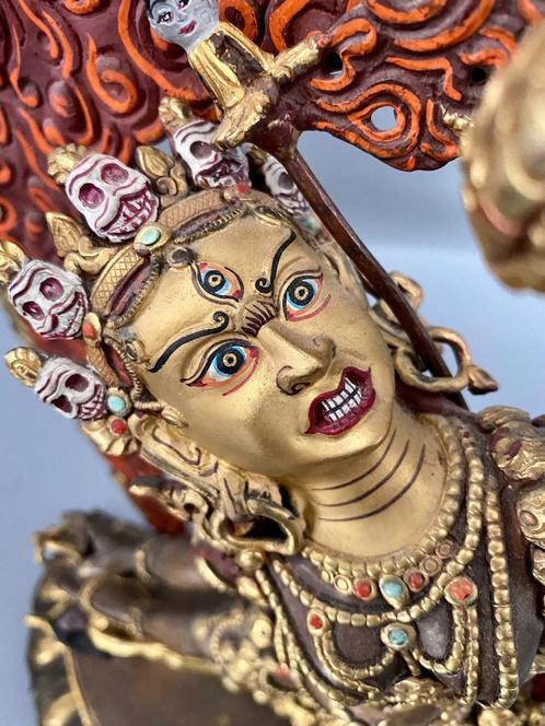 Unieke Vintage Grote Brons Vajrayogini Goldface beeld Nepal, Antiek en Kunst, Kunst | Beelden en Houtsnijwerken, Ophalen of Verzenden