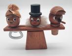 Vintage houten flessenopener, kurkentrekker en kurk, Antiek en Kunst, Ophalen of Verzenden