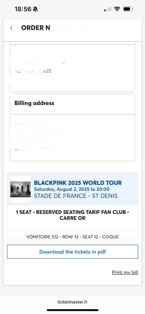 Kpop Blackpink tour Parijs ticket, Tickets en Kaartjes, Kortingen en Cadeaubonnen, Eén persoon, Overige typen, Overige soorten