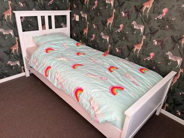 Wit 1-persoons bed, 90 x 200, Hemnes, incl. bodem beschikbaar voor biedingen