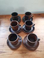 Arabia "RUSKA" koffiekop- en schotels 6x - Ulla Procope - SF, Ophalen of Verzenden, Overige stijlen, Kop(pen) en/of Schotel(s)
