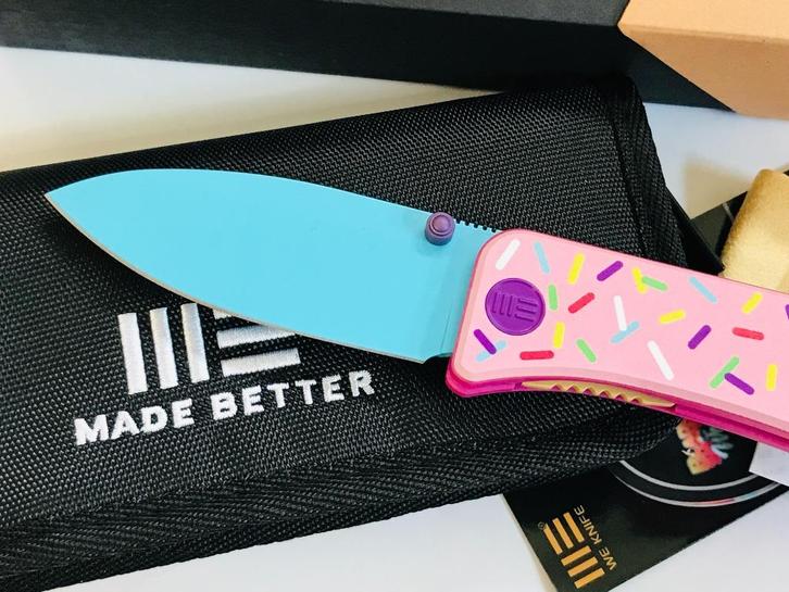 WE Knife Co. Dessert Warrior Banter Knife Pink G-10 (2.9" Bl, Caravans en Kamperen, Kampeergereedschap, Nieuw, Ophalen of Verzenden